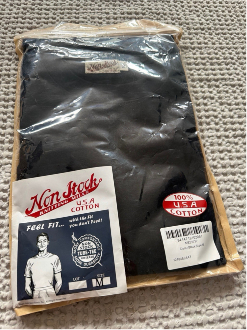 9 oz Cotton Tubular T-Shirt - Black M - Picture 5 of 5